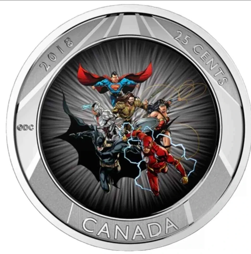 Justice League 2018 Canada 25 Cent Coin image indicator(2)