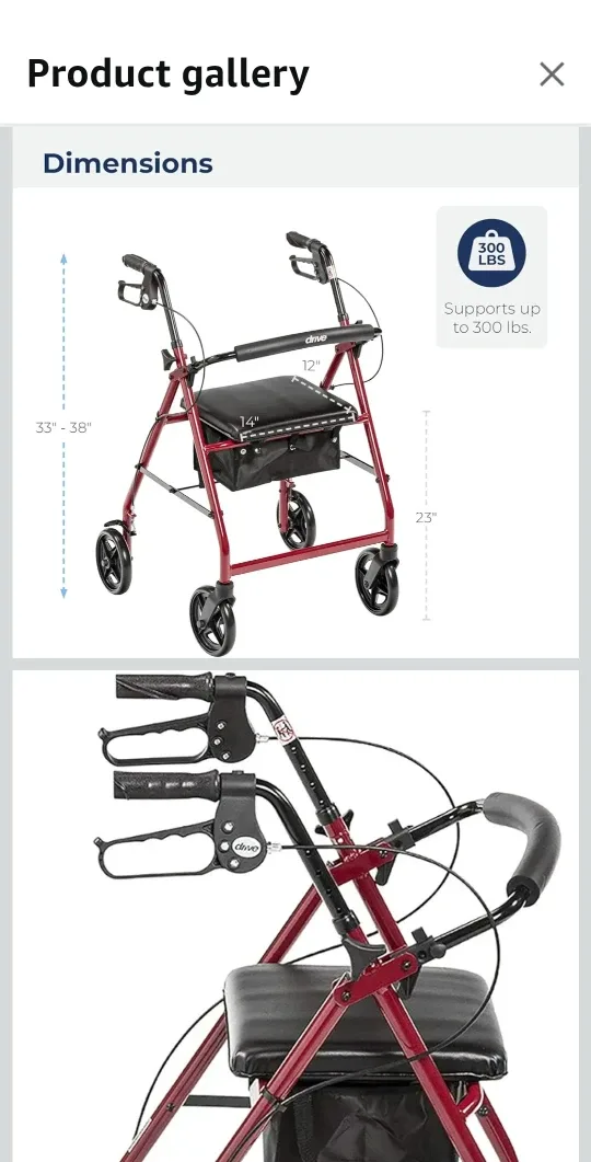 Drive RTL10261RD Adjustable Height Rollator image indicator(8)