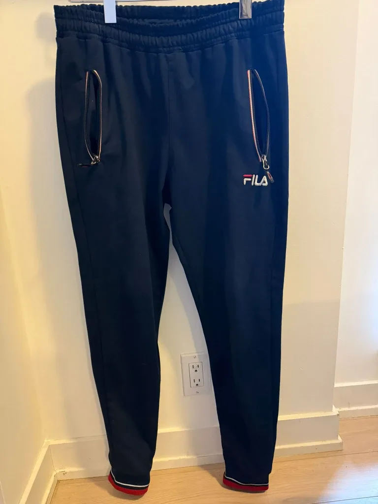 Fila Navy Blue Track Pants - Size Medium
