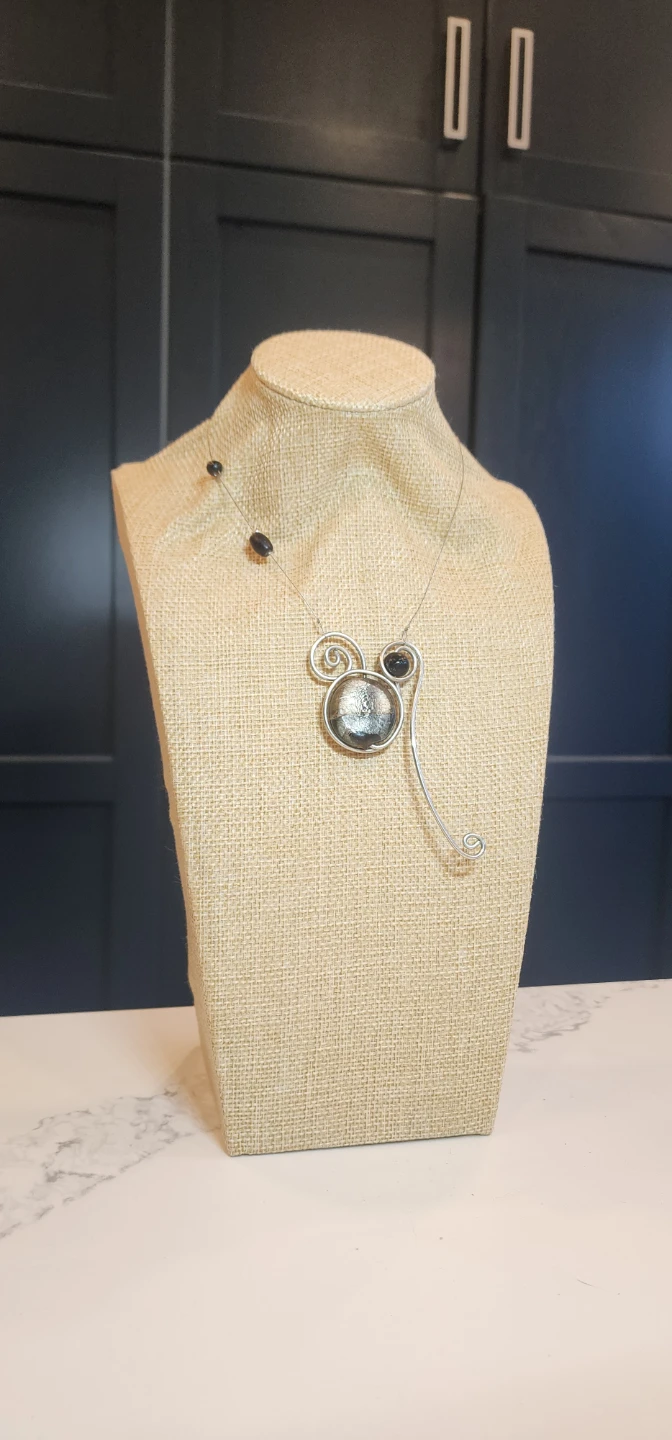 Handmade Silver Wire-Wrapped Pendant Necklace