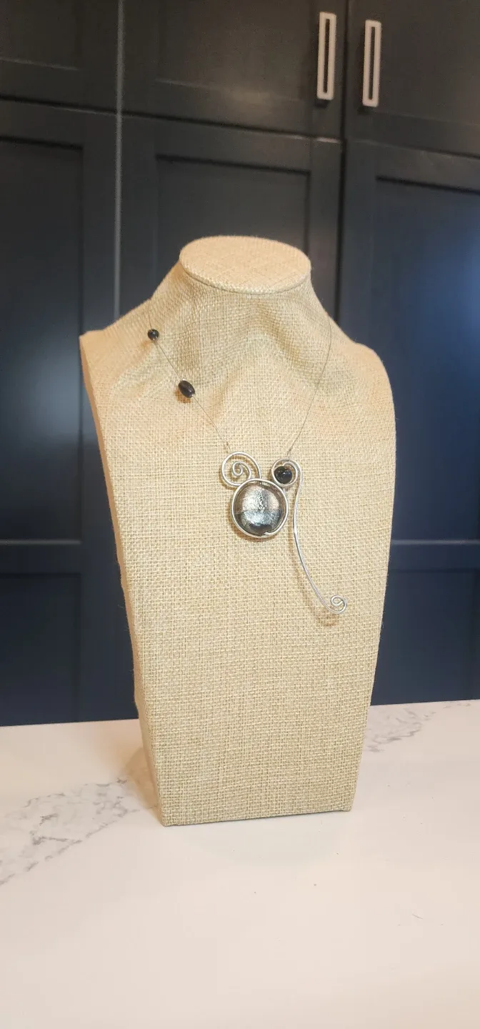 Handmade Silver Wire-Wrapped Pendant Necklace