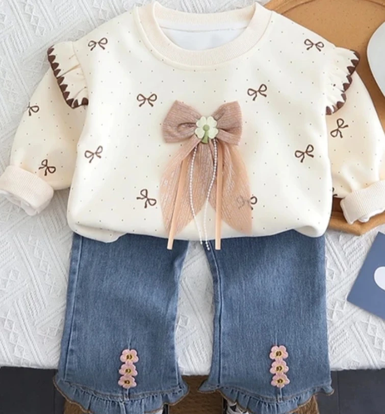 Girl's Outfit: Top & Jeans Set - photo 3