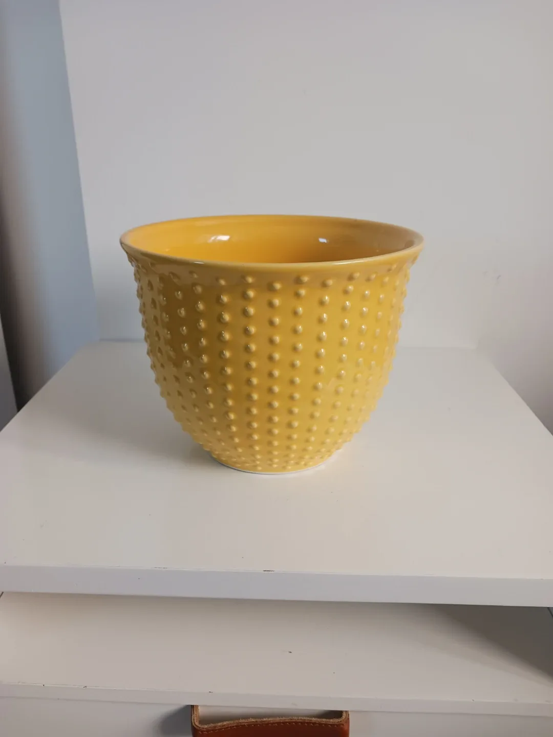 Sunny Yellow Textured Ceramic Planter / Pot image indicator(2)