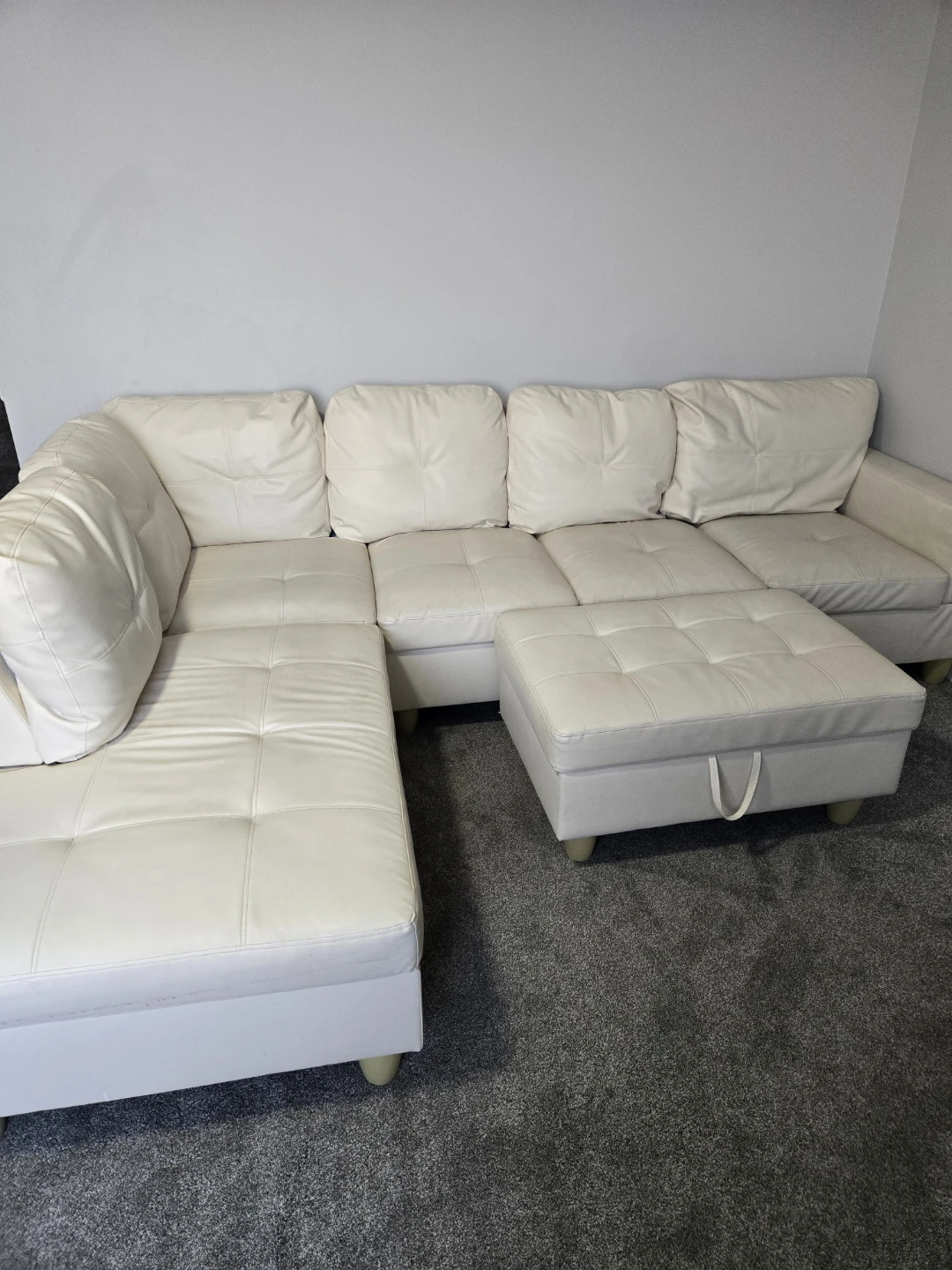 3-Piece Faux Leather Sectional - photo 3