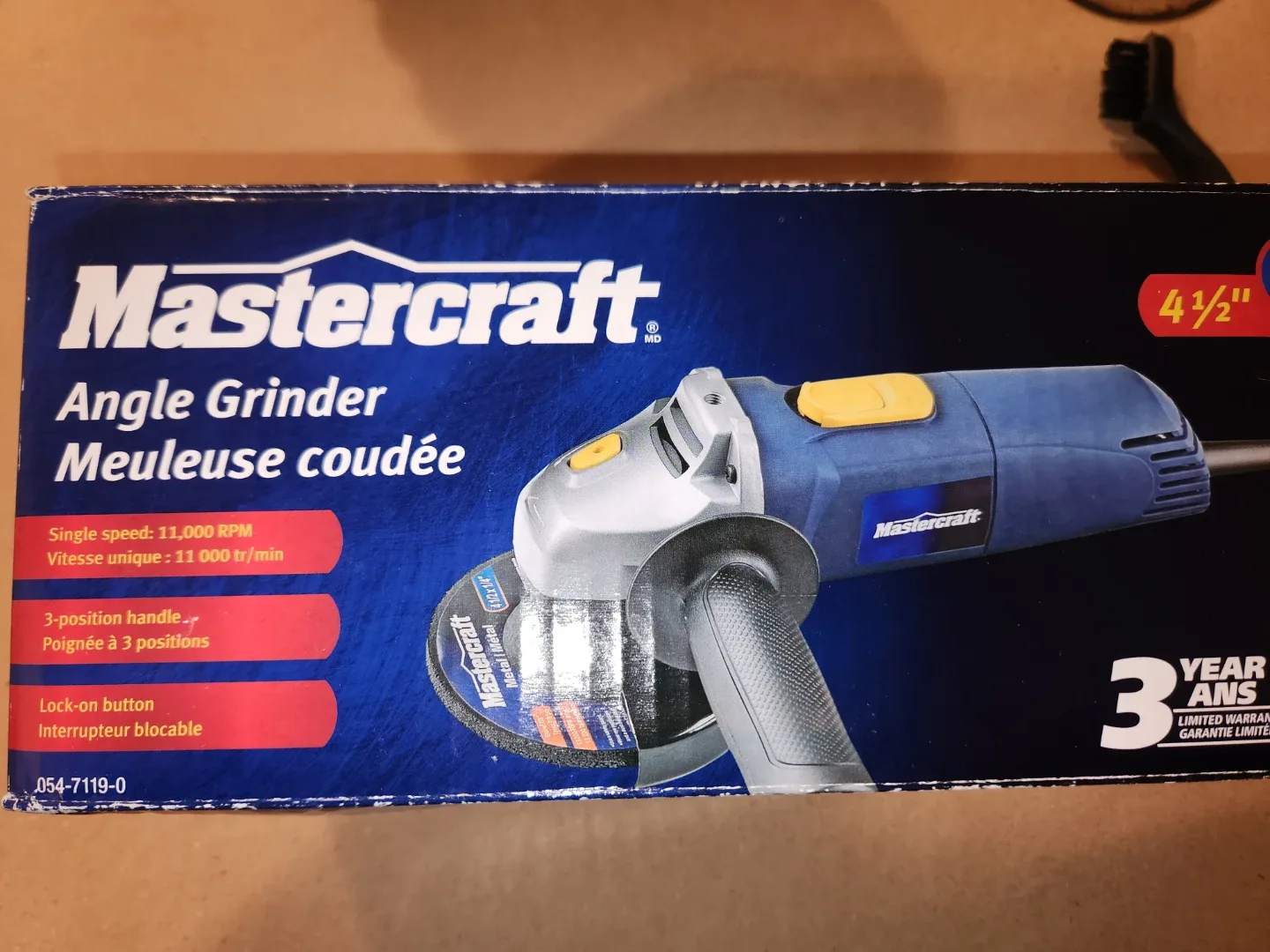 Mastercraft 4 1/2" Angle Grinder - Like New!