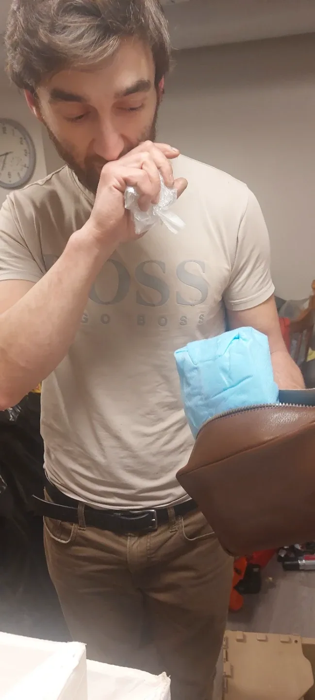 Robert Graham Brown Leather Toiletry Bag