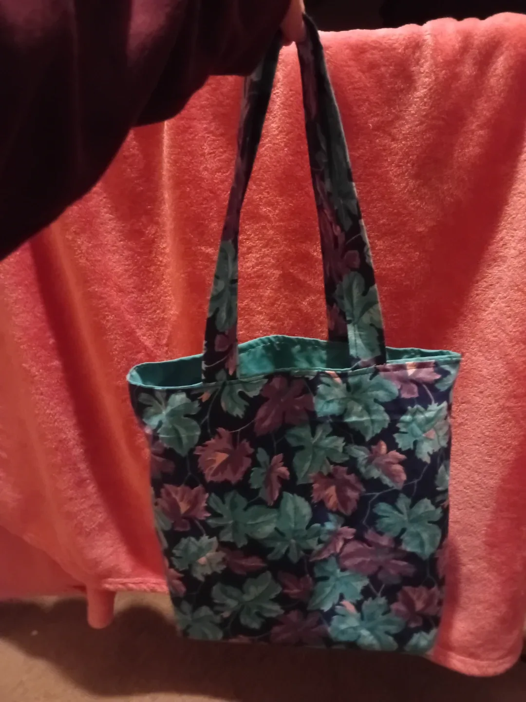 Handmade Leaf Print Tote Bag image indicator(3)