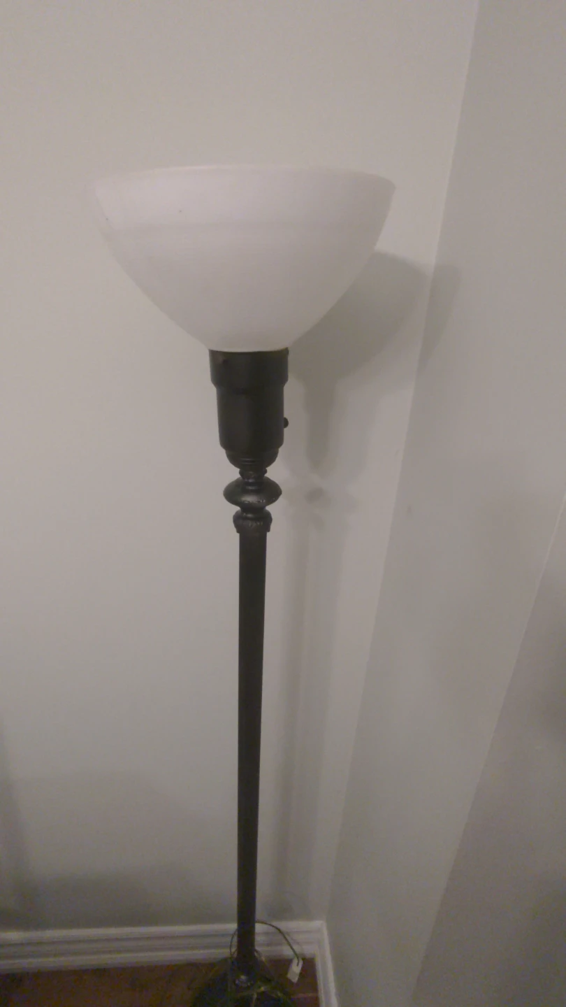 Floor Lamp - Black Finish, White Shade - photo 3