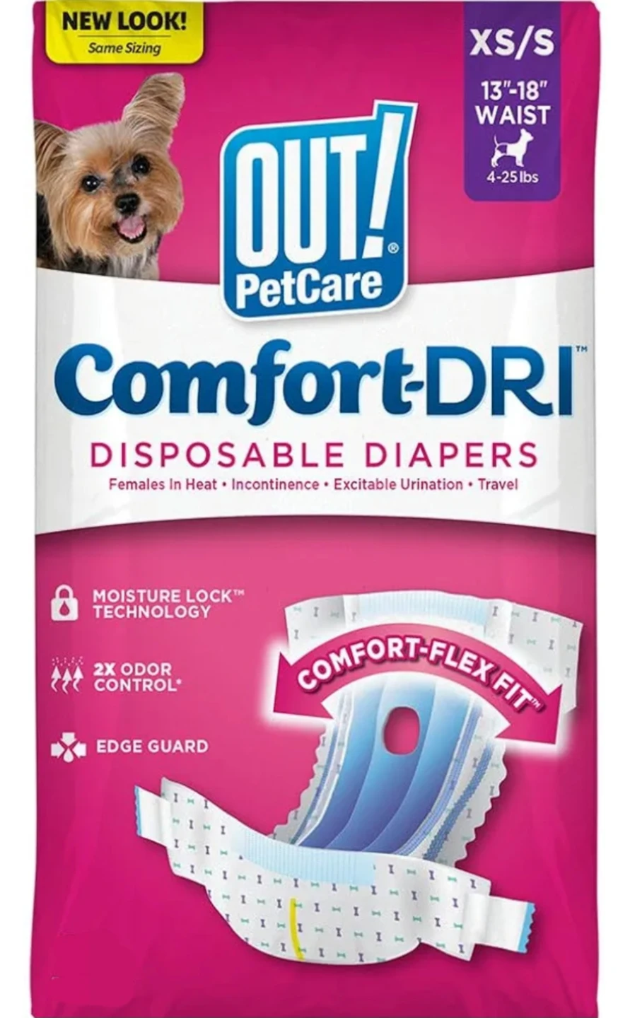 OUT! PetCare Comfort-DRI Disposable Diapers XS/S - photo 2