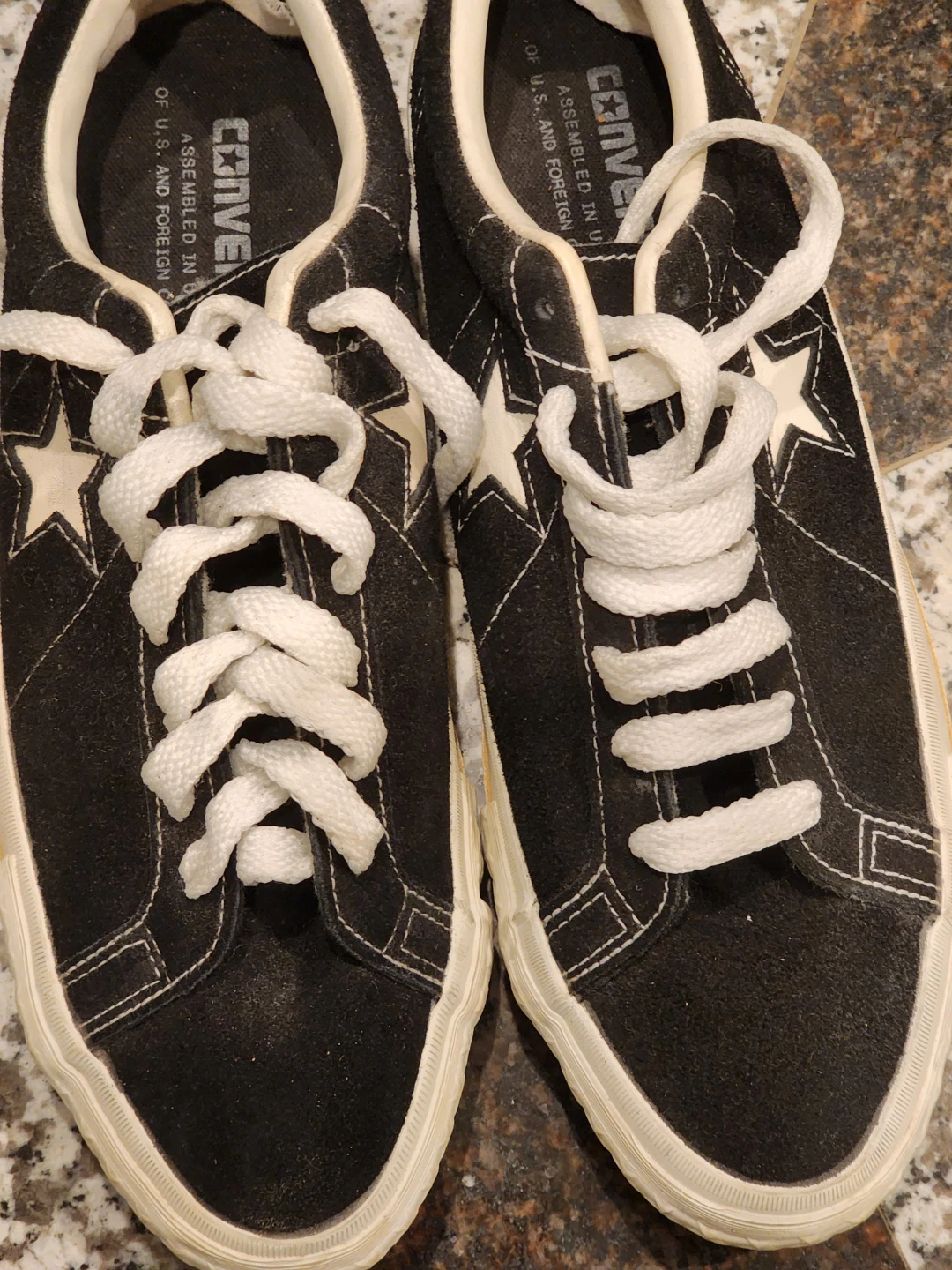 Converse One Star Black Suede Shoes - Size 9.5