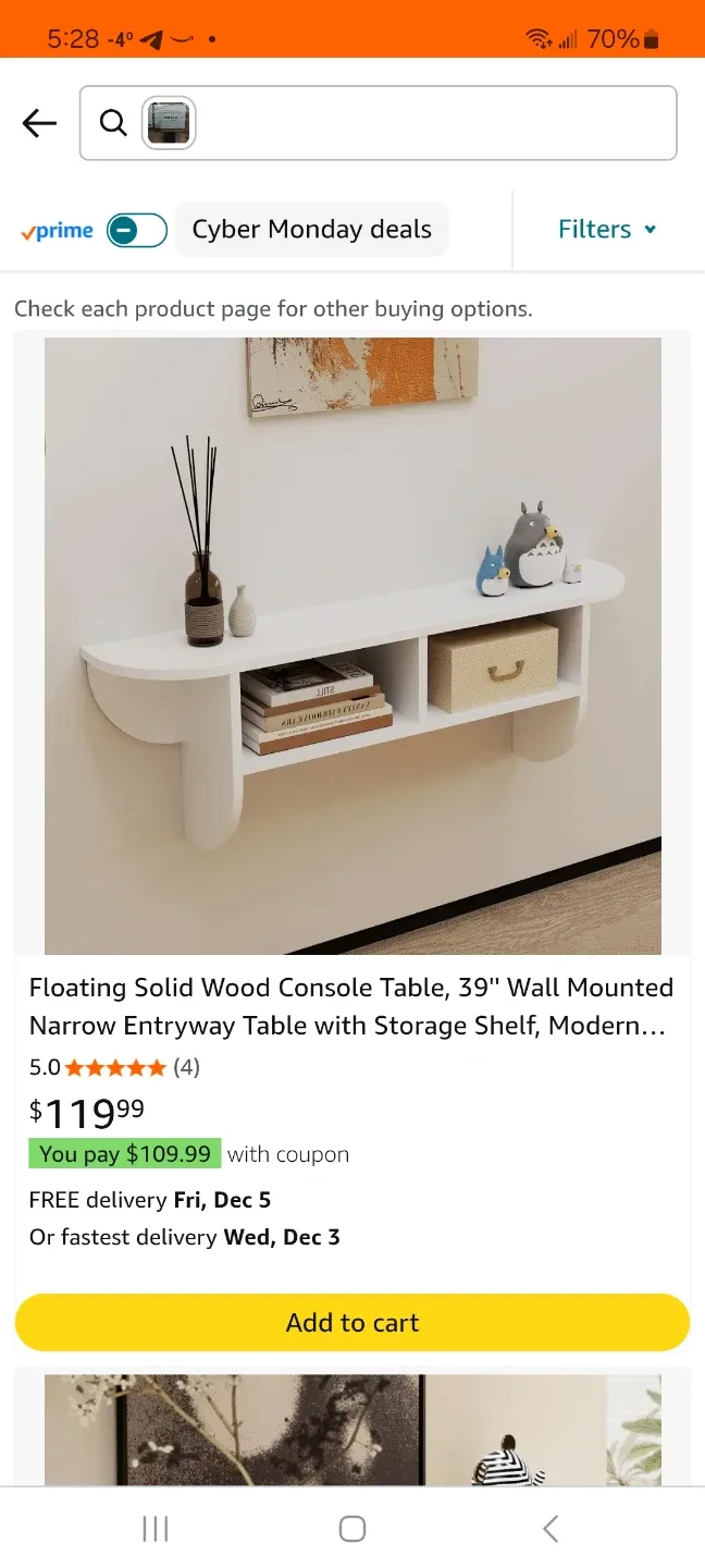 White Floating Shelf TV Stand - NEW image indicator(7)