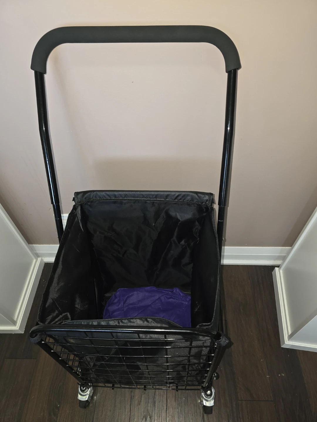 Black Folding Shopping Cart - photo 2
