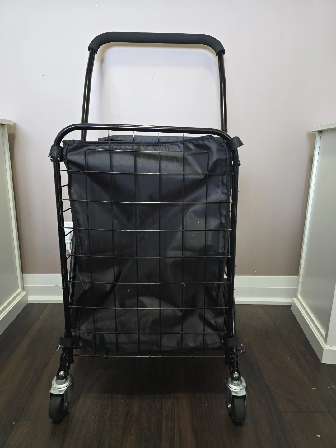 Black Folding Shopping Cart - photo 3