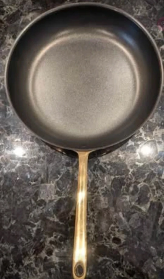 2 Vintage Copper Skillets with Brass Handles