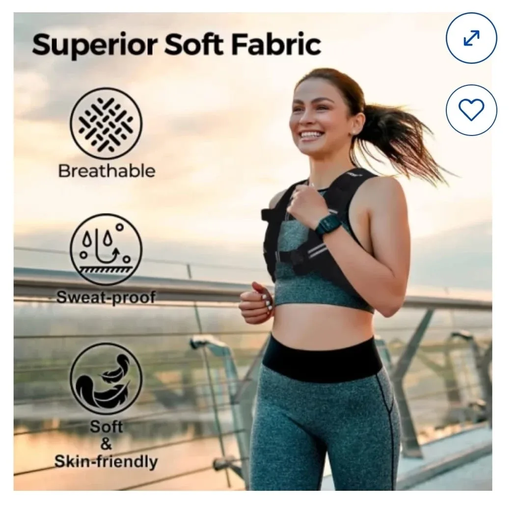 PACEARTH Adjustable Weighted Vest 12lb - NEW image indicator(3)