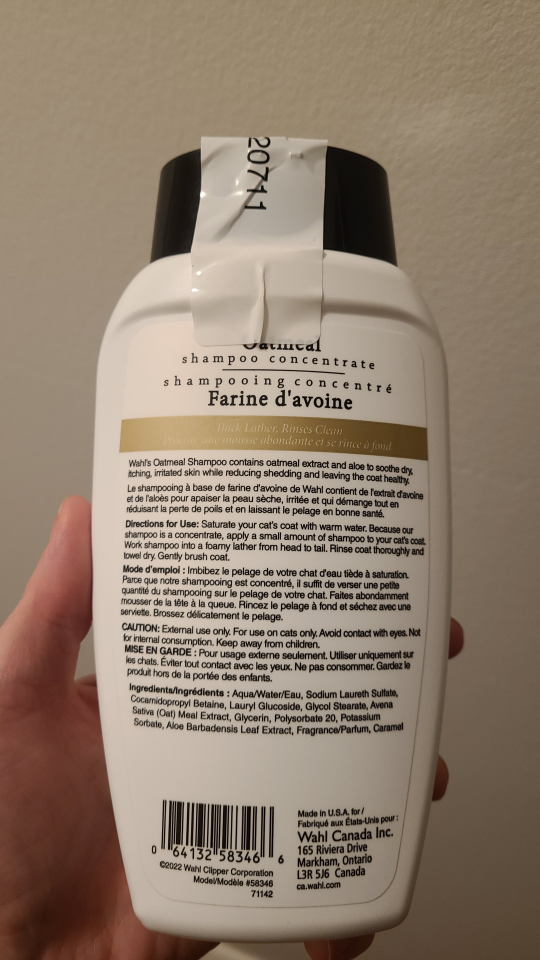 #cleanout Sealed Cat Wahl Oatmeal Shampoo Concentrate - photo 2