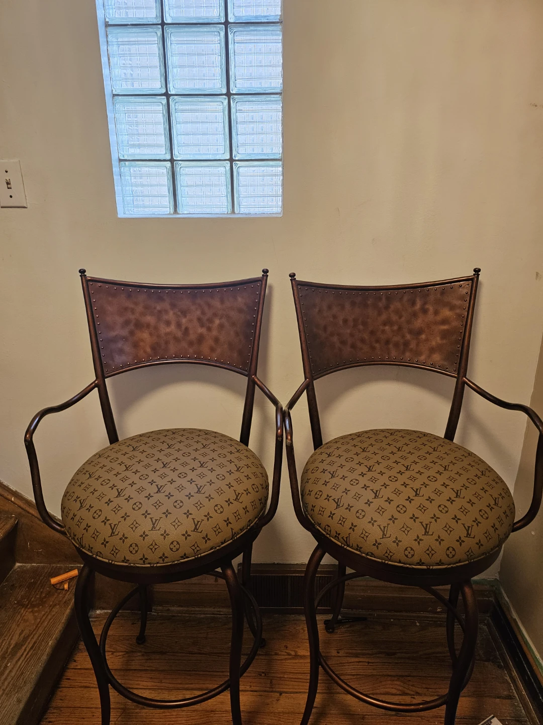 Louis Vuitton Inspired Bar Stools - Set of 2