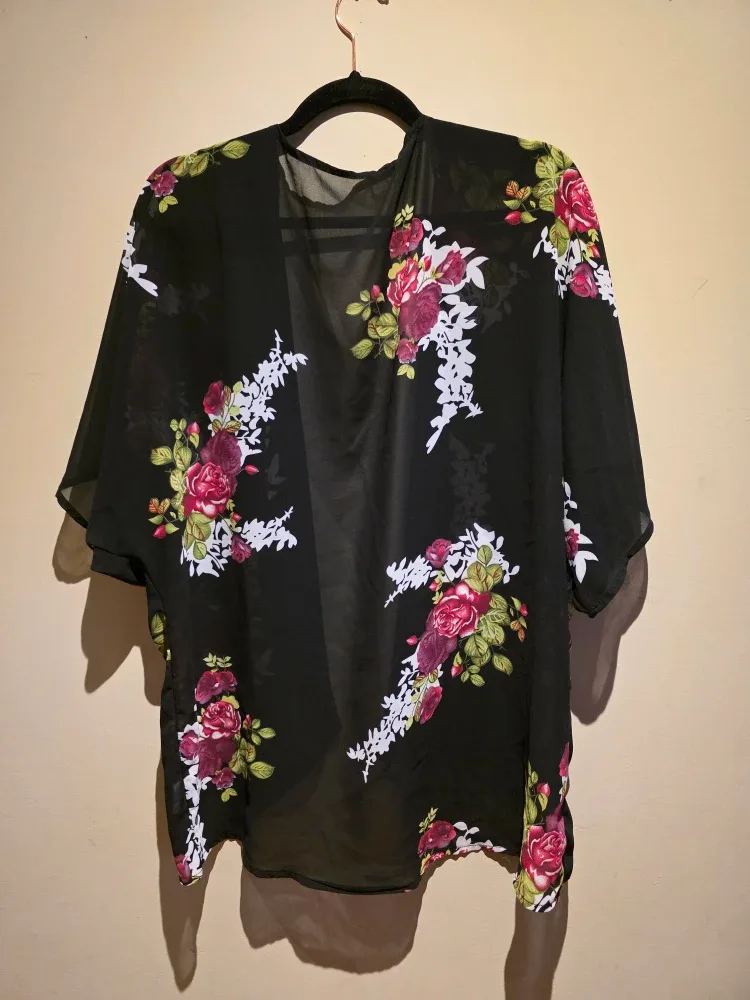 Floral Kimono - Black image indicator(2)