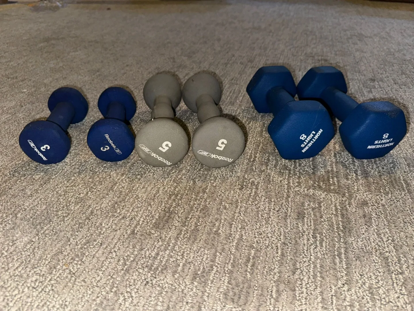 Reebok 3lb & Northern Lights 8lb Dumbbell Set