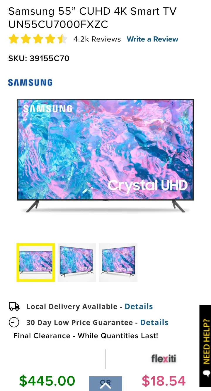 BOXING WEEK SALE! 2024 Samsung 55" Crystal UHD SMART 4K TV