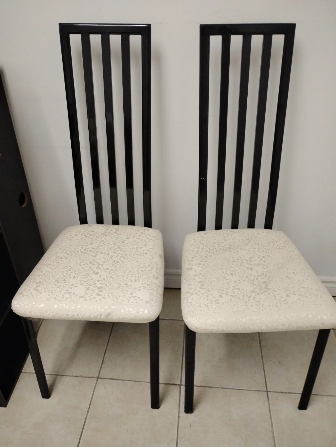 Set of 3 Black Dining Chairs