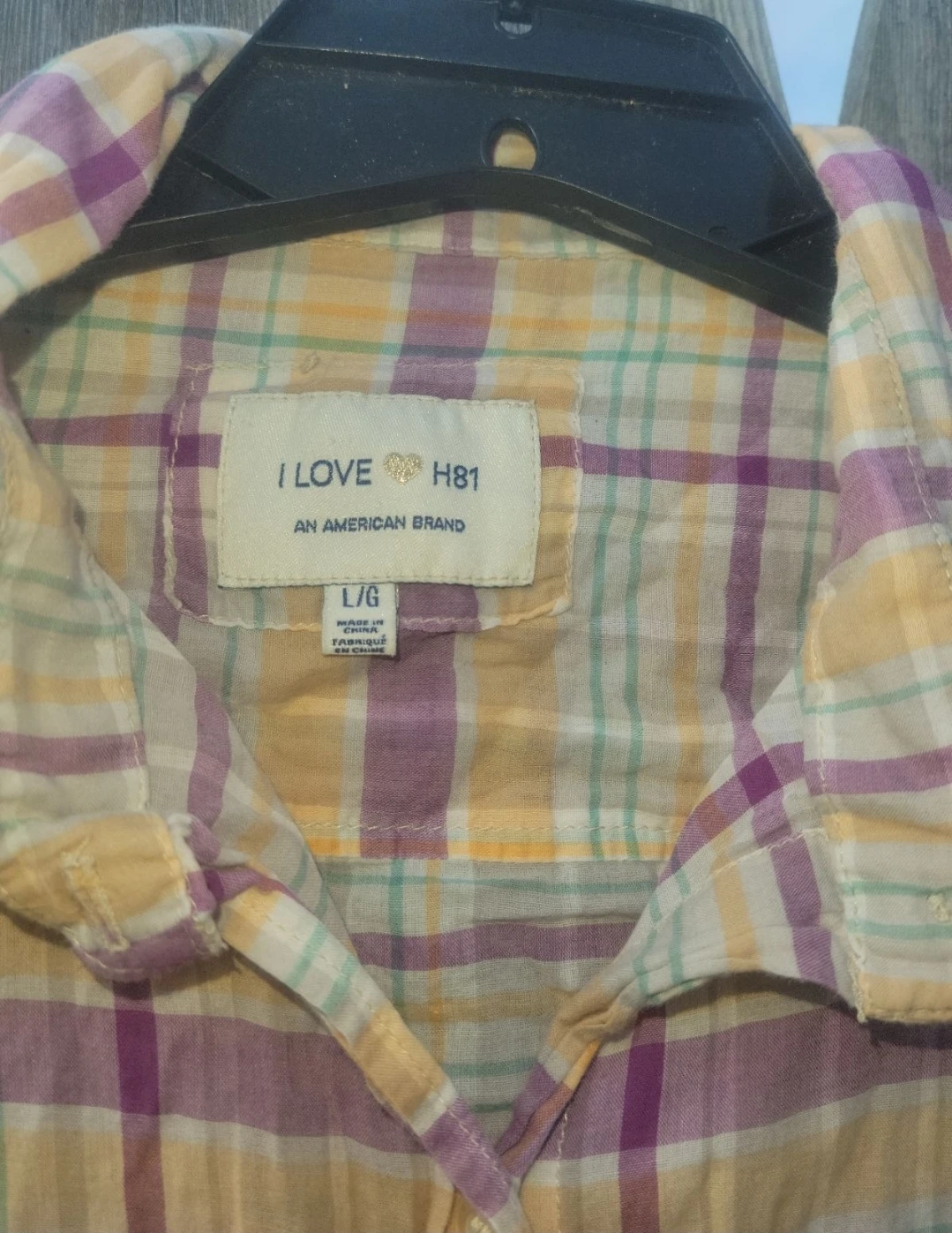 I LOVE H81 Plaid Shirt - Size L/G - photo 2
