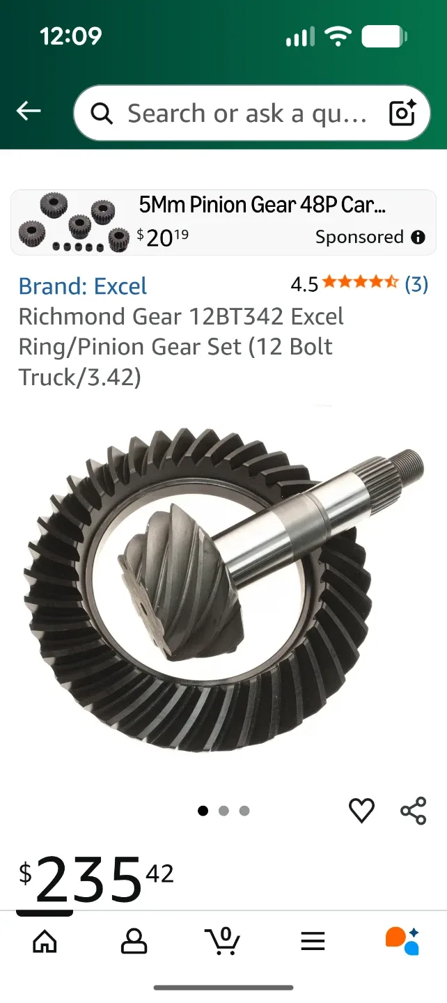 Excel Richmond Gear 12BT342 Ring/Pinion Gear Set