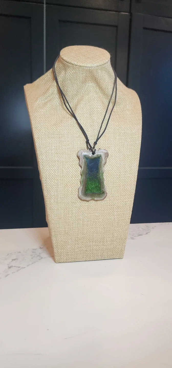 Handmade "Enchanted Cavern" Clay & Resin Necklace