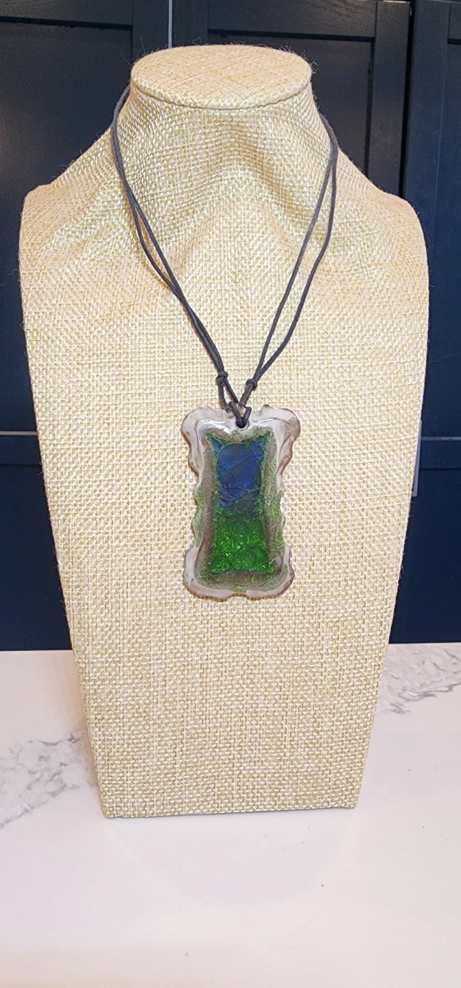 Handmade "Enchanted Cavern" Clay & Resin Necklace - photo 2