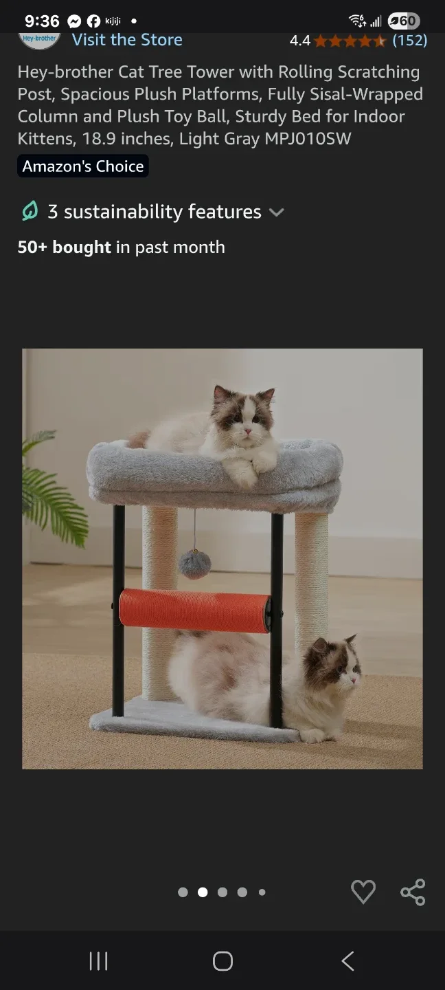 Cat Tree Tower with Rolling Scratching Post