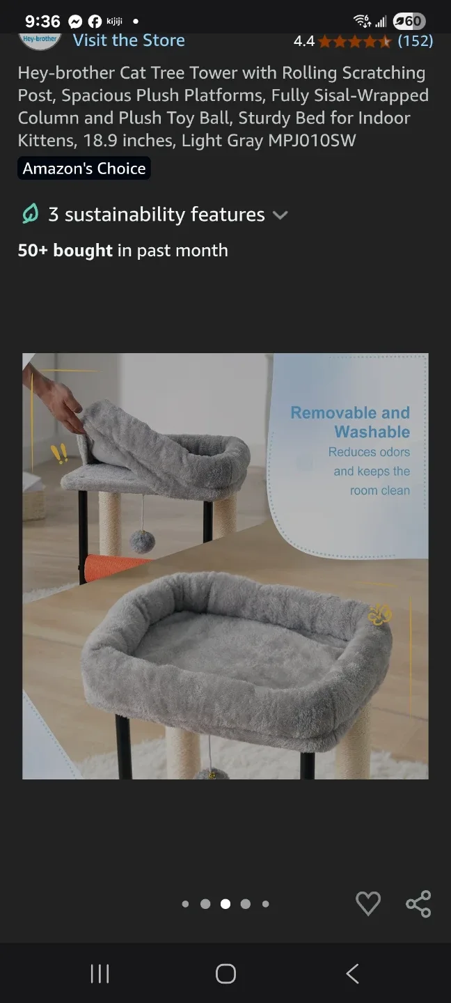 Cat Tree Tower with Rolling Scratching Post image indicator(4)