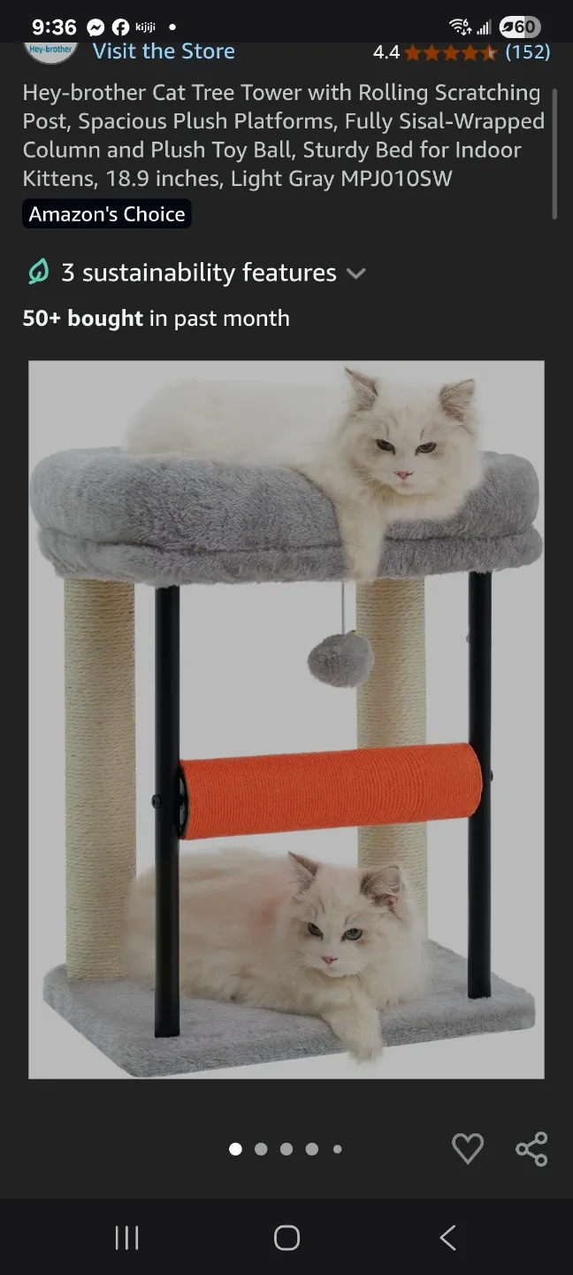 Cat Tree Tower with Rolling Scratching Post image indicator(6)