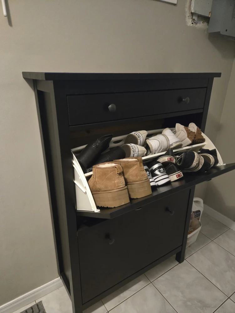 IKEA Hemnes Black-Brown Shoe Cabinet - photo 2