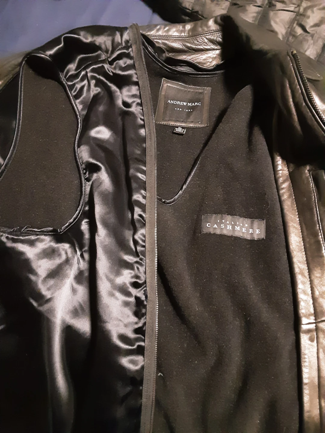 Andrew Marc Black Leather Jacket XL - photo 4