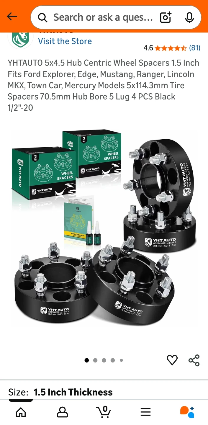 5x4.5 Hub Centric Wheel Spacers 1.5 Inch