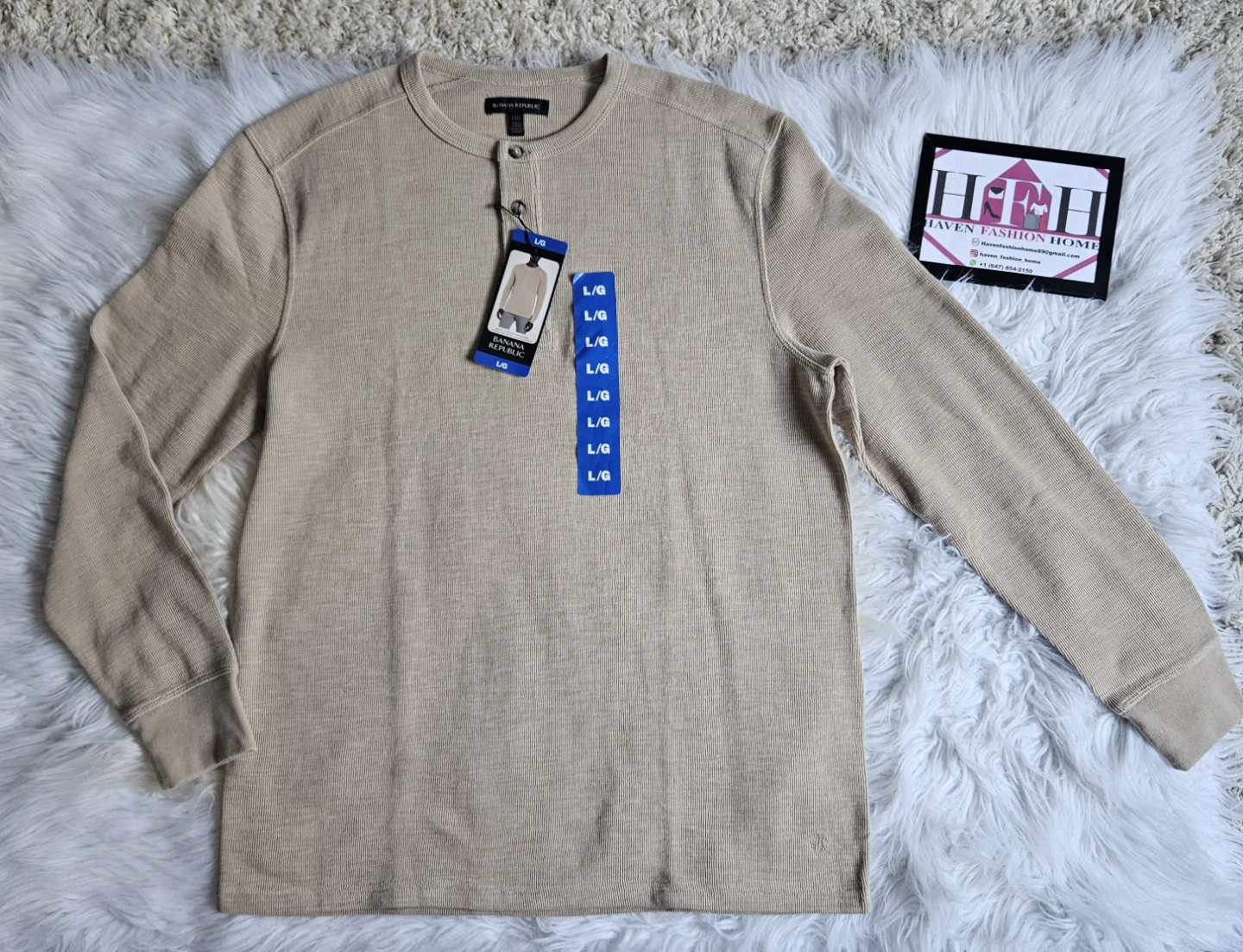 Banana Republic L/G Long Sleeve Henley - New