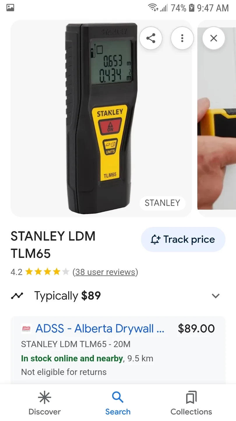 Stanley TLM65 Laser Distance Measurer