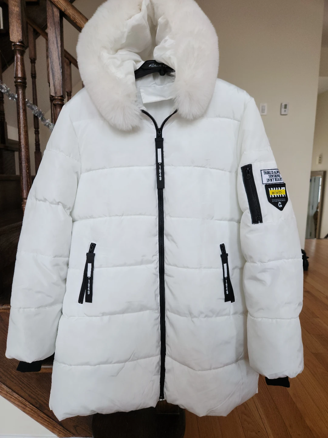 New Puffer Jacket with Fur Hood. Size  XL