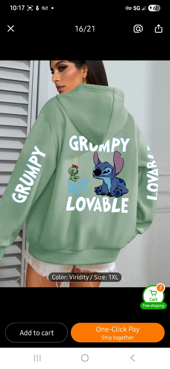 NEW Stitch Grumpy But Lovable Hoodie (XL Sizes Only) 💙 - photo 3