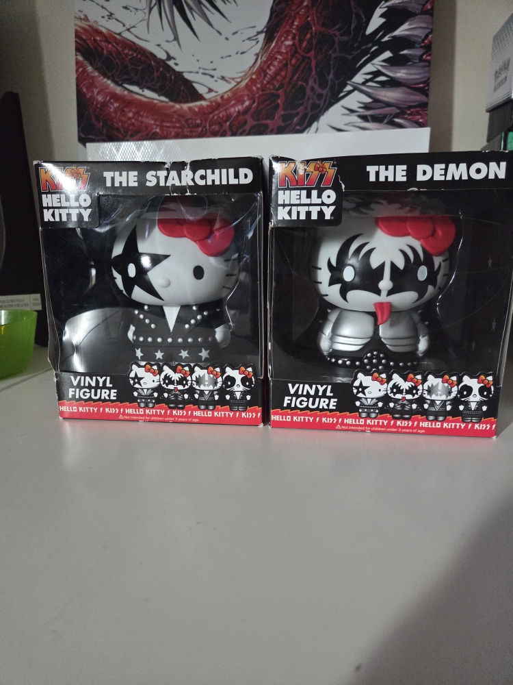 KISS Hello Kitty Vinyl Figures - The Starchild & The Demon