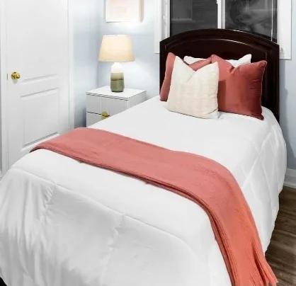 Single bed and mattress