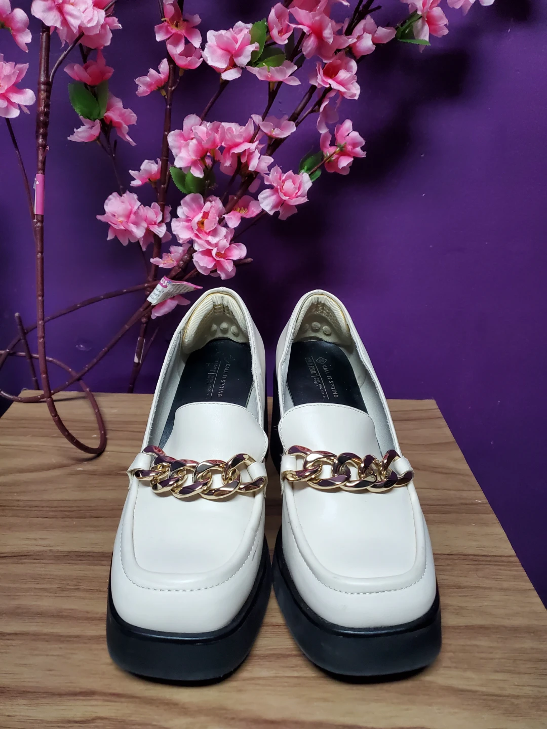 Call It Spring White Platform Loafers -- Size 8 - photo 2