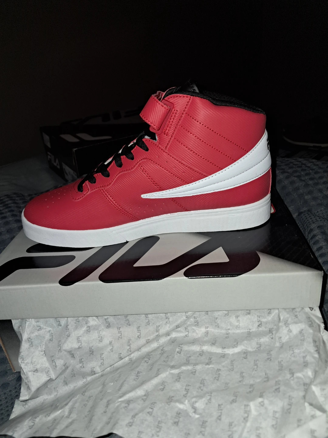 Fila F-13 Red/White High-Top Sneakers