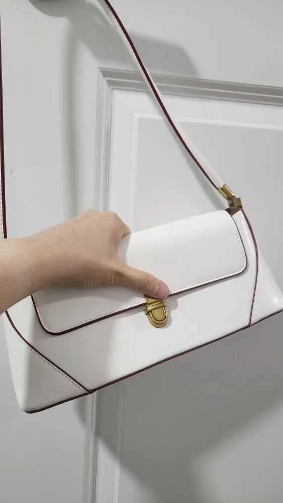 White Shoulder Bag with Gold Hardware image indicator(2)