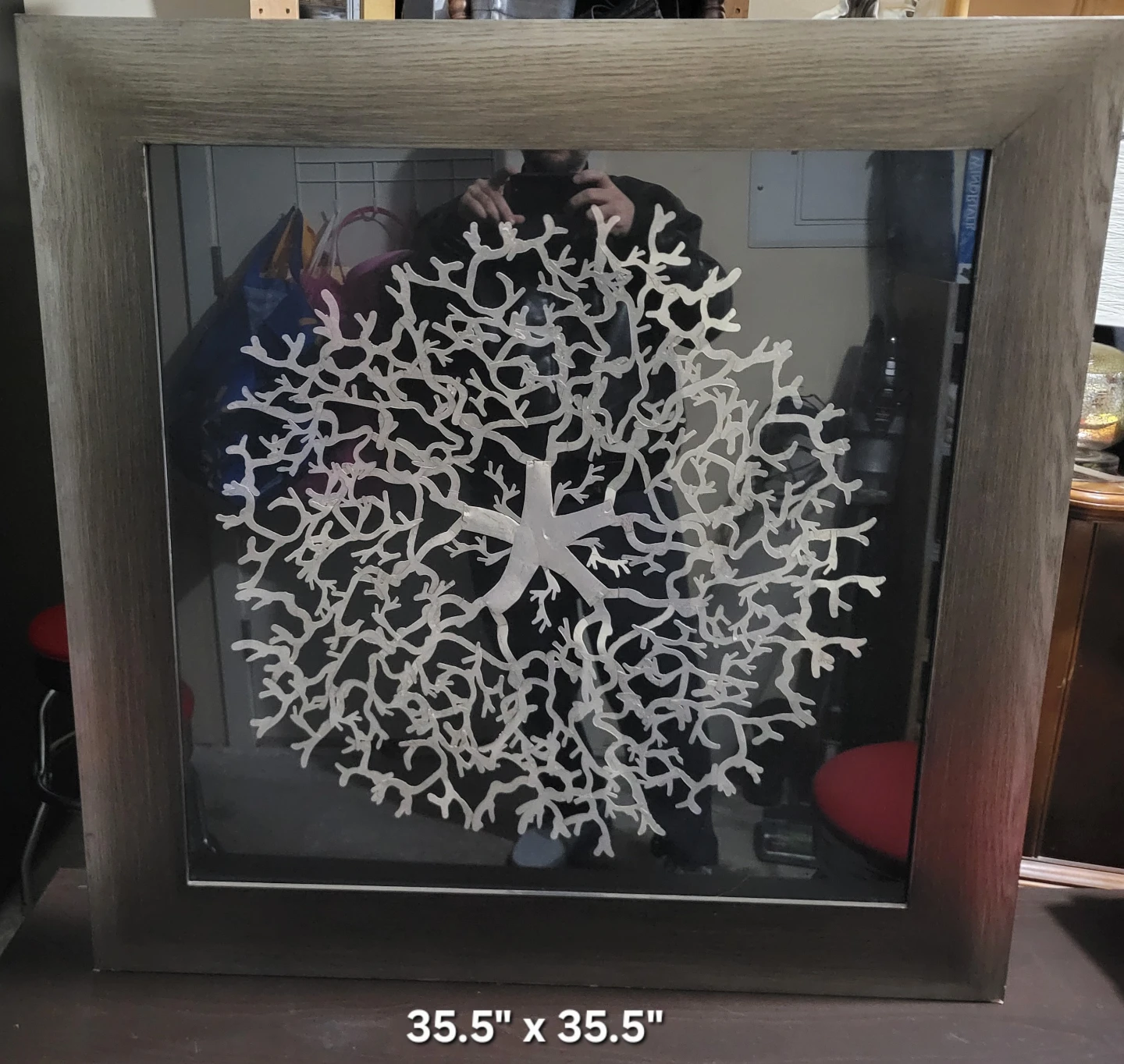 Coral Shadow Box Art - 35.5" x 35.5" - photo 2