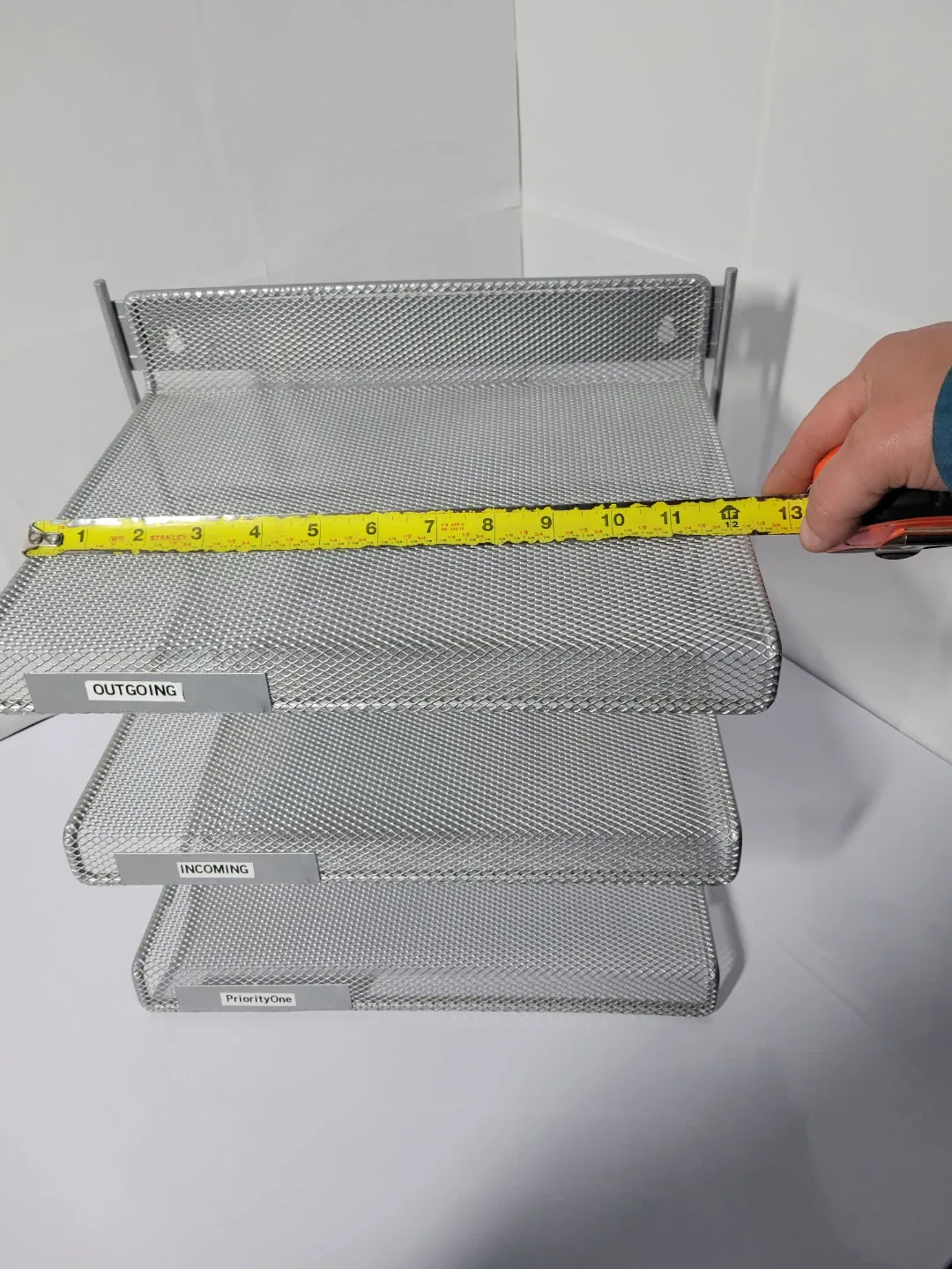 Silver Metal Mesh 3-Tier Desk Organizer image indicator(2)