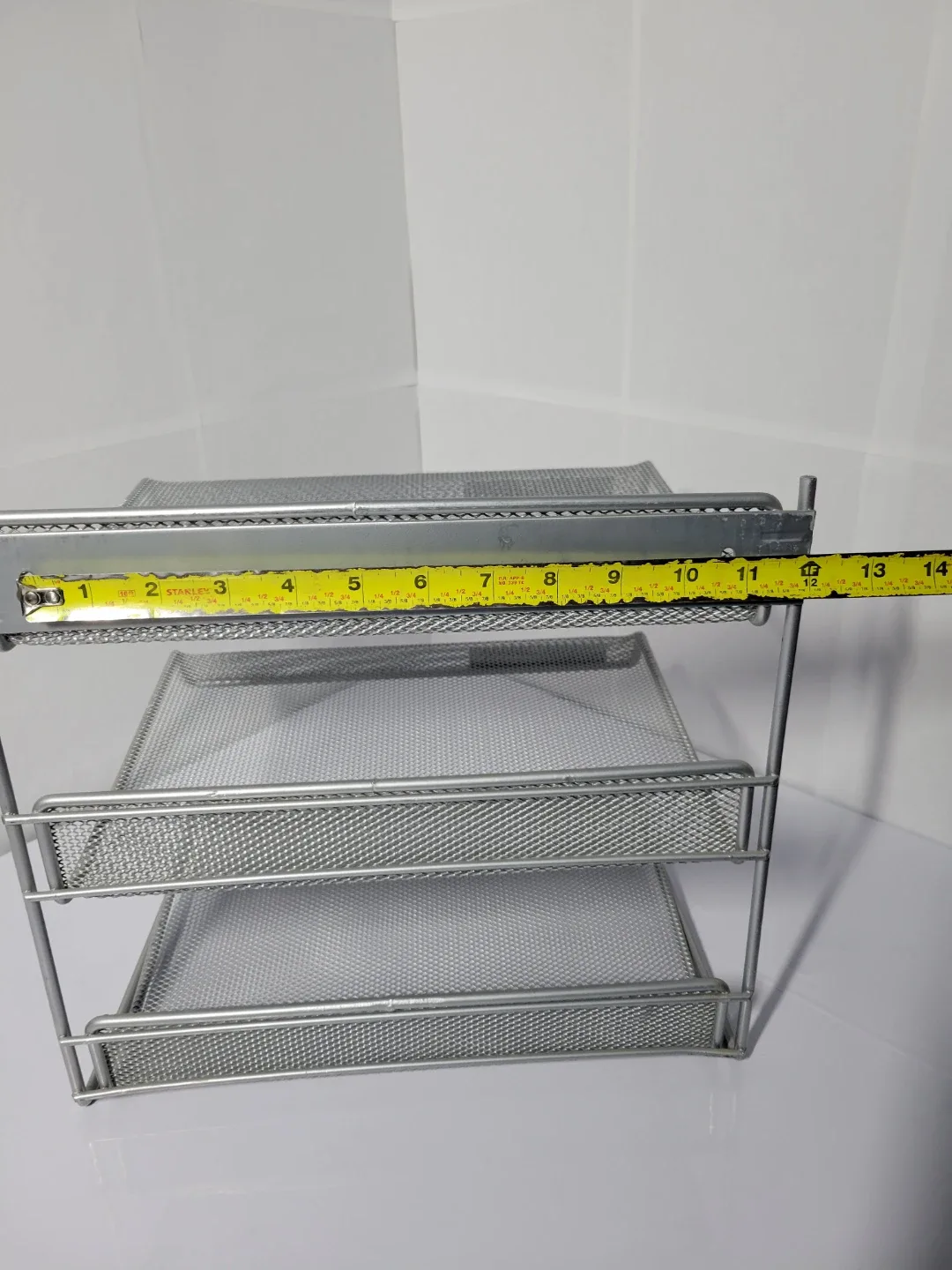 Silver Metal Mesh 3-Tier Desk Organizer image indicator(5)