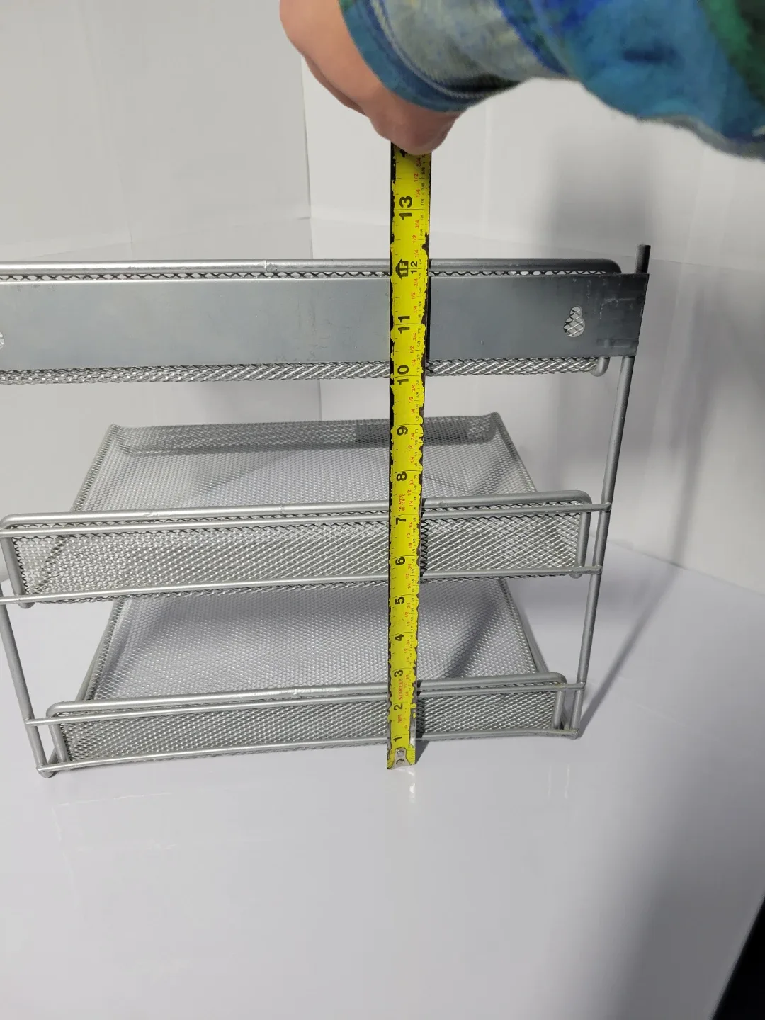 Silver Metal Mesh 3-Tier Desk Organizer image indicator(6)