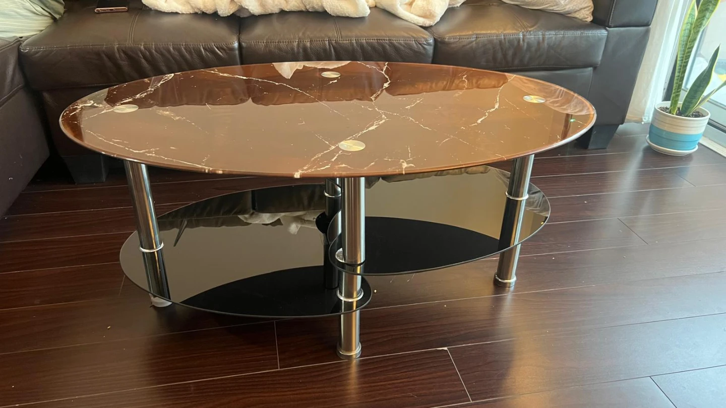 Oval Glass Coffee Table