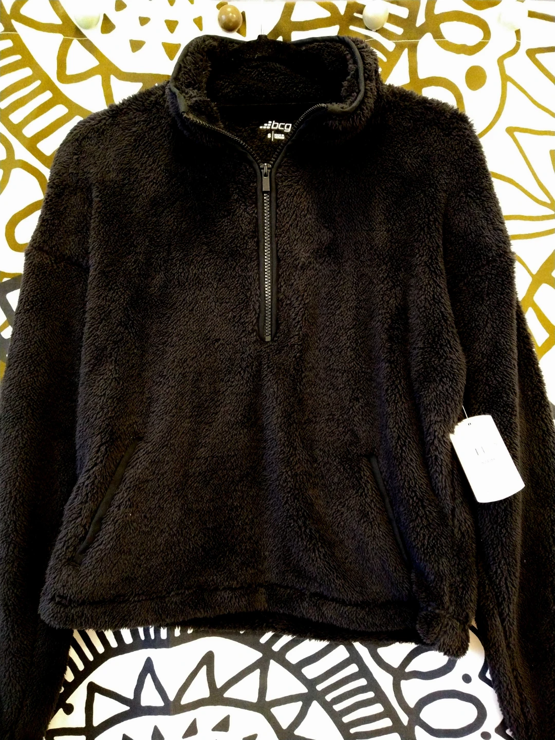BRAND NEW WITH TAGS BCG Black Small 1/2-Zip Sweater - photo 3